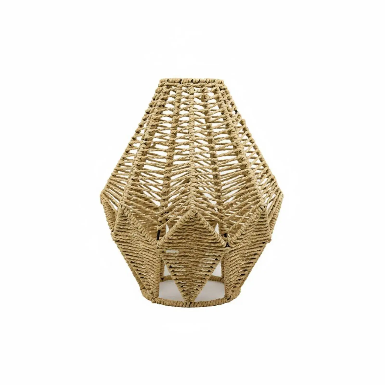 Woven Paper Rope Lampshade Material Rattan Fixture Type Cover Hollow Weave Design Woven Lamp Shade for Guesthouse Owners, Dining