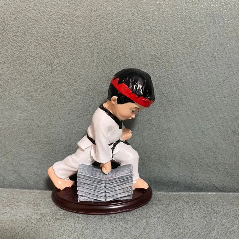 

Resin Boy Adornment Ornament Boy Adorn Taekwondo Boy Ornament Cake Ornament sculpture mini figurine