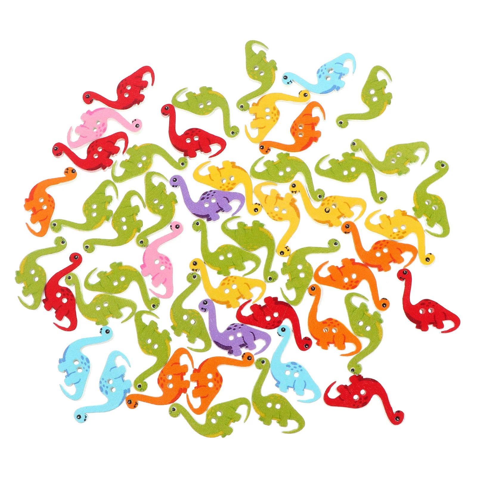

100 Pcs Wooden Buttons Cartoon Dinosaur Decorative Crafts Sewing Supplies Kids DIY Handicrafts Fashion Accessories
