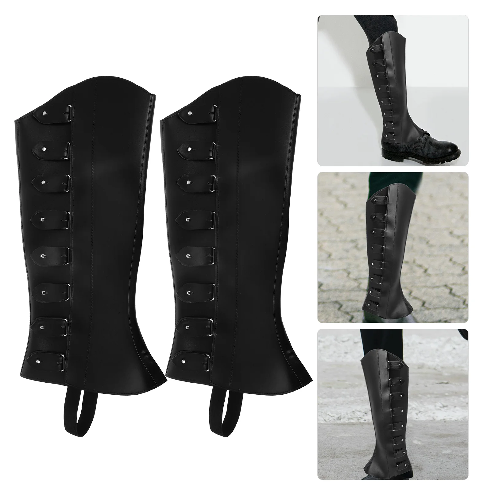 1Pair Adjustable Medieval High Leg Boot Covers Renaissance Cosplay Footwear Cover Historical Gaiters Pirate Costume Accessories