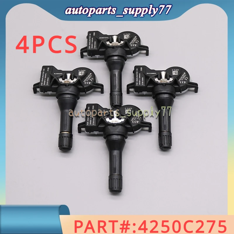 4 Piece 4250C275 S180150004 433MHZ Tire Pressure Monitor TPMS Sensor FOR Mitsubishi PAJERO PAJERO SPORT III 2014-2025