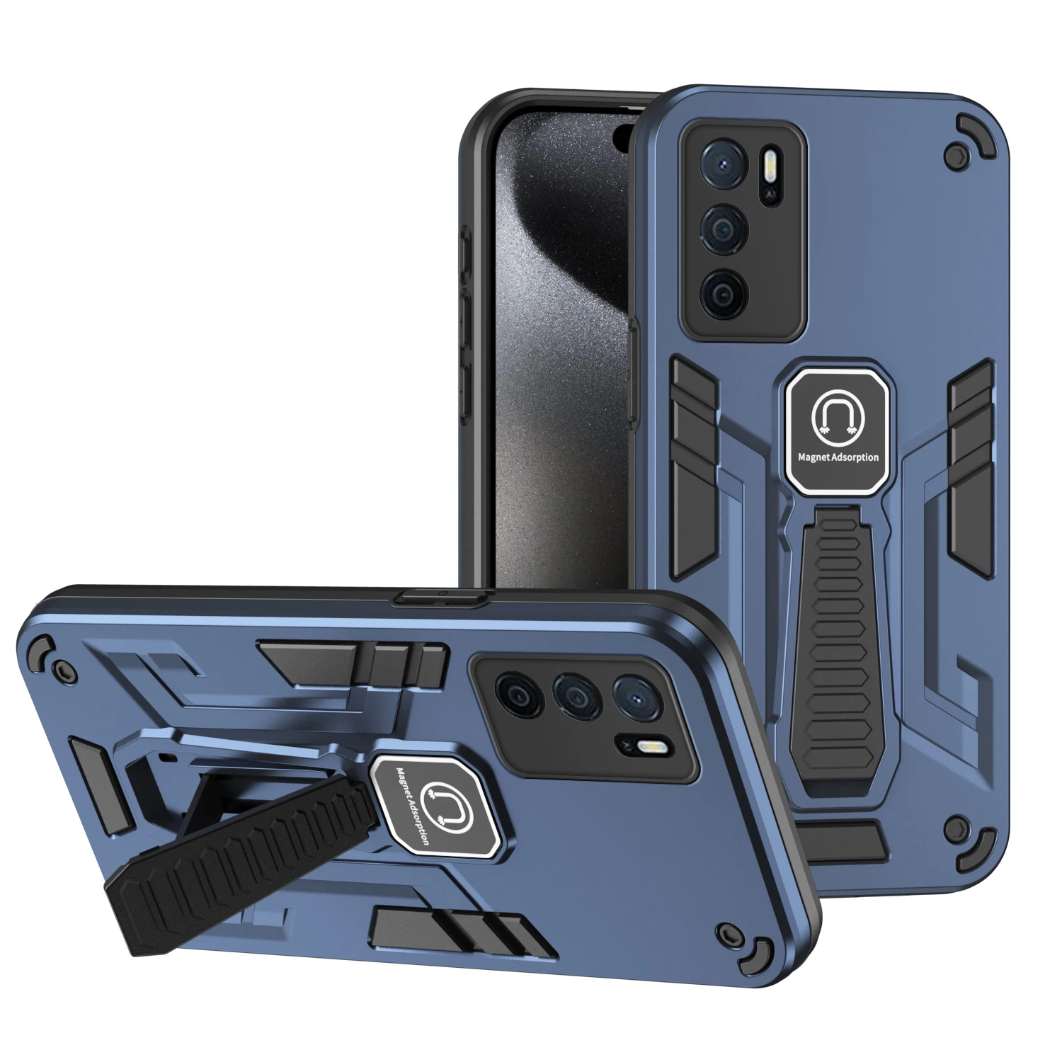 Case for Oppo A16 A16s Car Mount Magnetic Holder Hard Armor Shockproof Phone Cover OppoA16 OppoA16s CPH2269 CPH2271 Coque