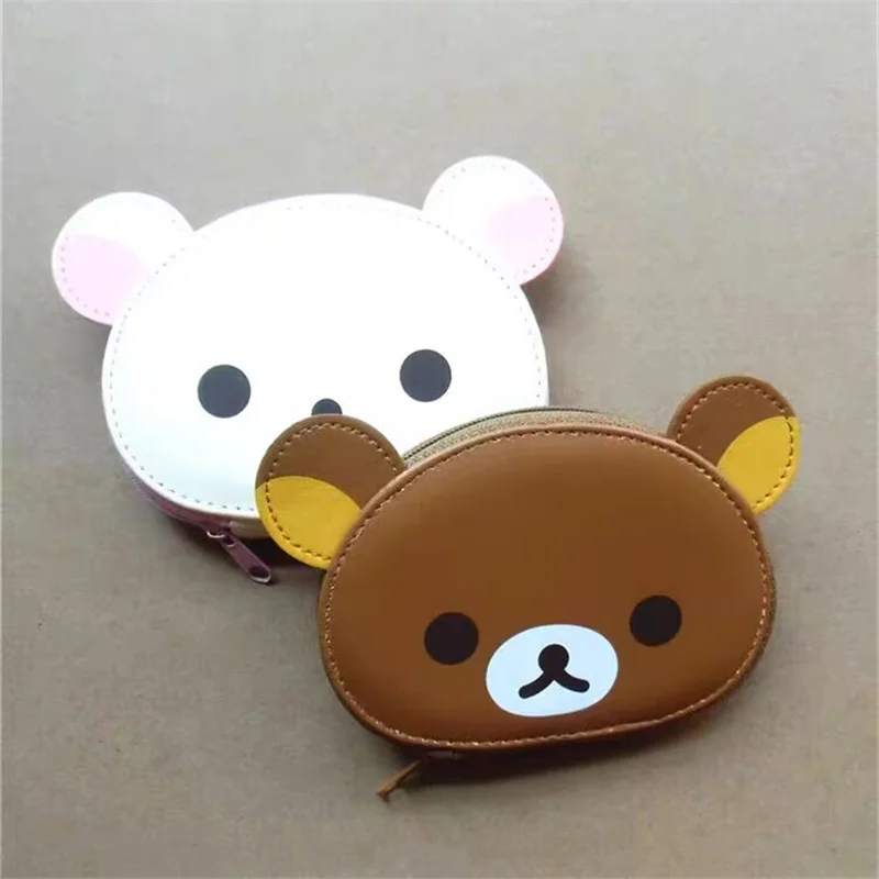 Cute Rilakkuma Korilakkuma Bear With Ears PU Nail Tool Storage Bag Organizer Makeup Pouch Box Case Bags for Girls Woman