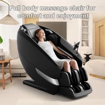 Image 2024 full body massage chair, finger pressure massage chair, lounge chair with airbag massage, LCD touch screen (black)