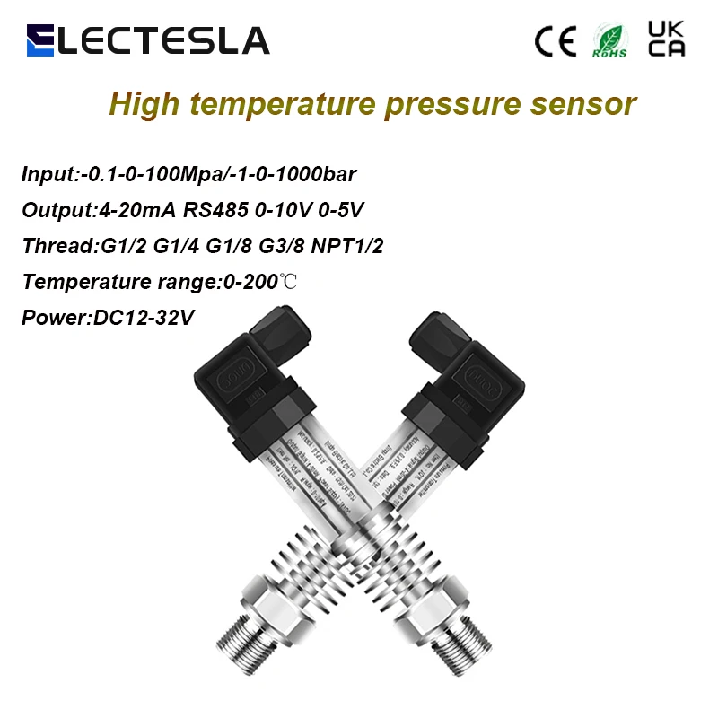 

High Temperature Pressure Sensor Pressure Transmitter Transducer DC24v 4-20mA Out Range -1-0-1000bar G1/4