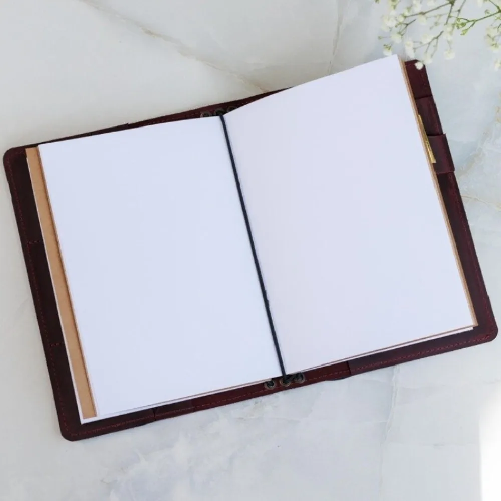 A5 Notebook Organizer Loose Leaf Compact Notebook Cover Crazy Horse Leather Journal Cover Book Protective Cover For Hobby
