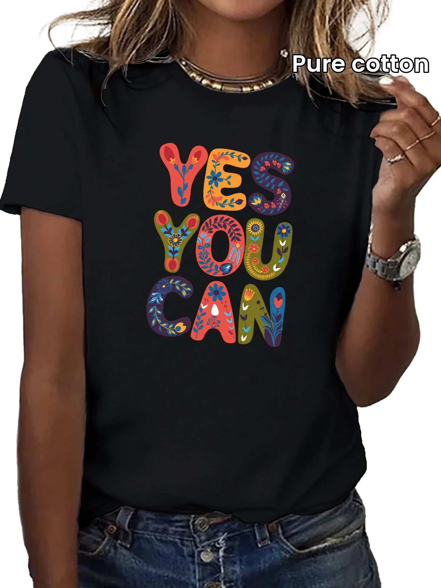 Inspiracja to to, że możesz nosić wygodną koszulkę damska z czystej bawełny.