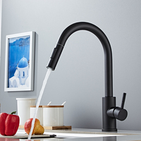 Brushed Nickel Kitchen Faucet Single Hole Pull Out Spout Kitchen Sink Mixer Tap Stream Sprayer Head Chrome/Black Mixer Tap