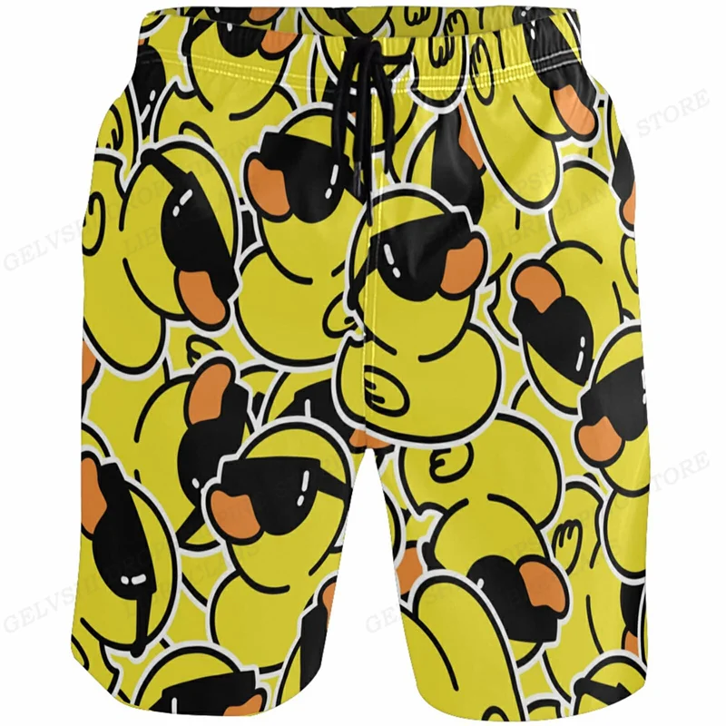 Funny Duck Graphic Beach Shorts For Men 3D Print Animal Board Shorts Sports Gym Swim Trunks Swimsuit Homme Cool Ice Shorts Pants