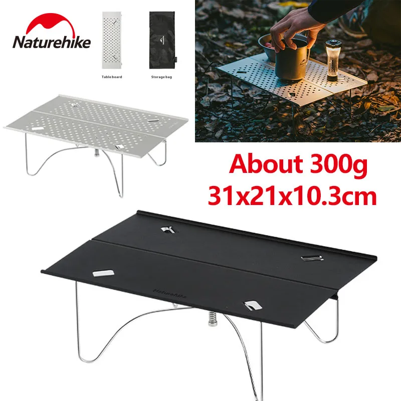 Naturehike Mini Foldable Table Ultralight Aluminum Alloy Desk Outdoor Camping Aluminum Stainless Steel Hiking BBQ Table Portable