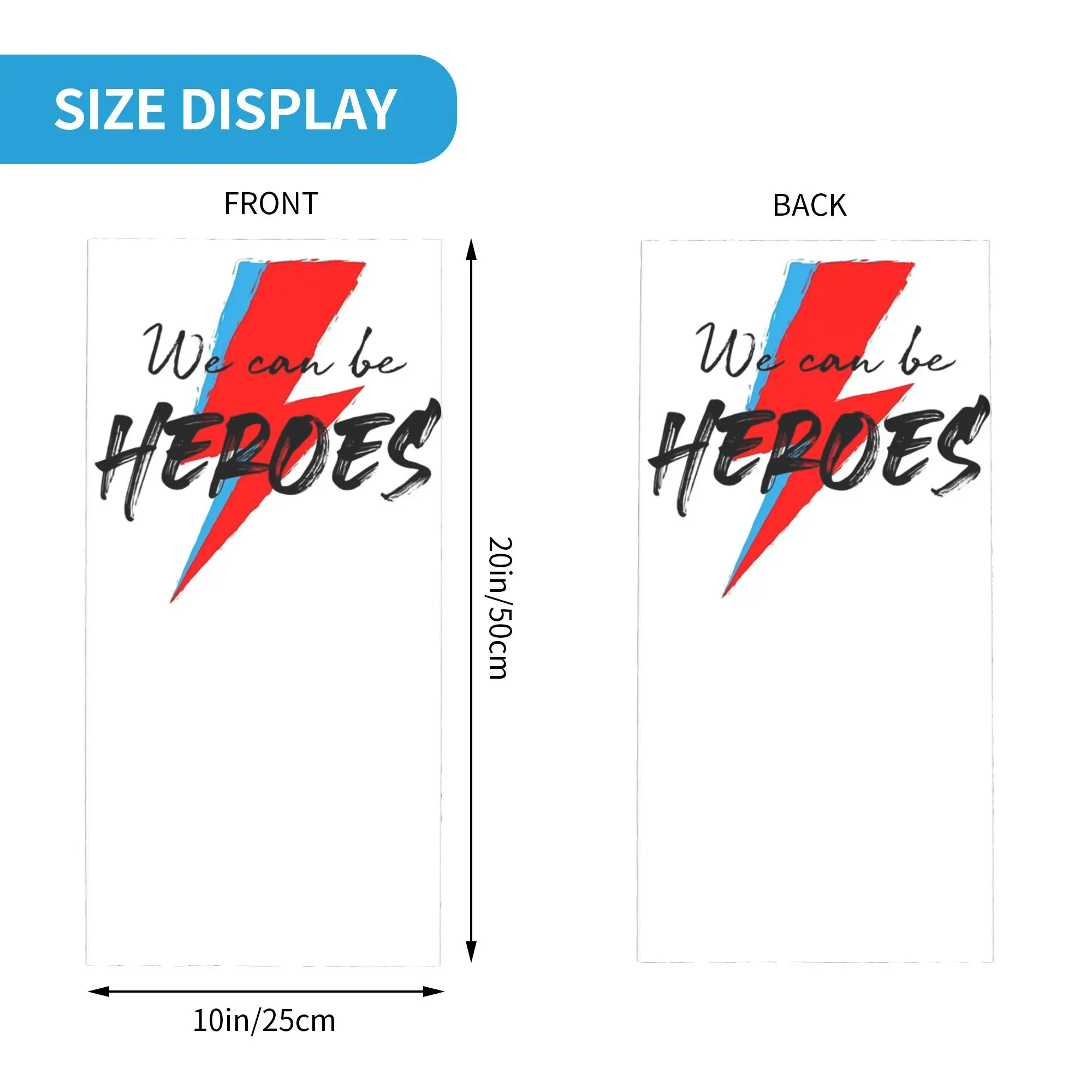 We can be heroes Bowie Bandana Neck Gaiter Printed Face Scarf Multi-use Balaclava Cycling For Men Women Adult Breathable