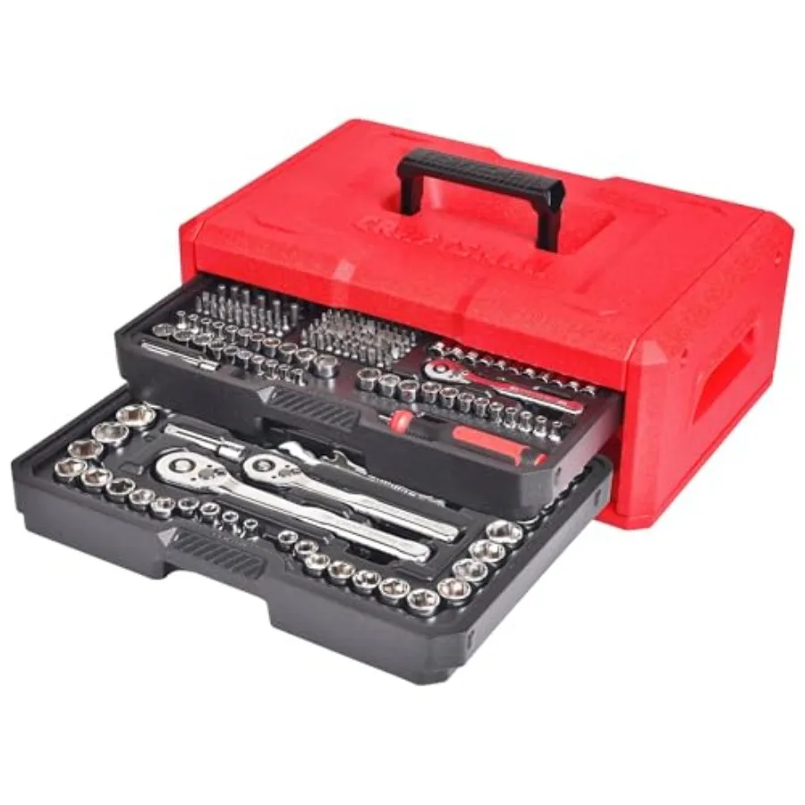 

Mechanics Tool Set, 256-Piece Hand Tool and Socket Set with 72-tooth Low Profile Ratchet and 2-Drawer Tool Box CMMT45256