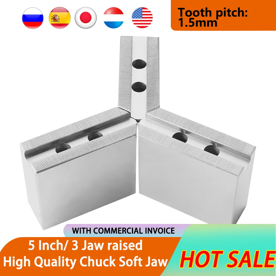 

5 inch raised chuck soft jaws Hydraulic chuck material chuck soft claws for power chuck mechanical CNC lathes