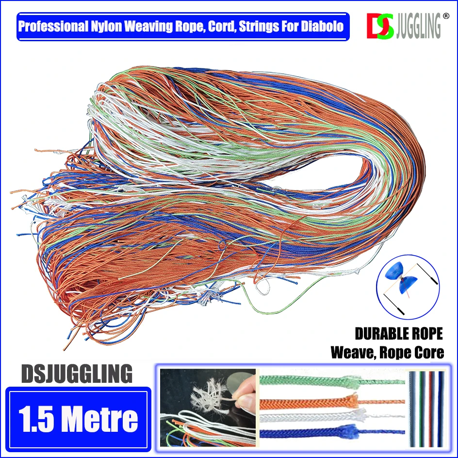 

Professional Nylon Weaving Rope, Cord, Strings For Diabolos Chinese Yo-Yo Kongzhu 1.5 Meters Length Tied To Handsticks