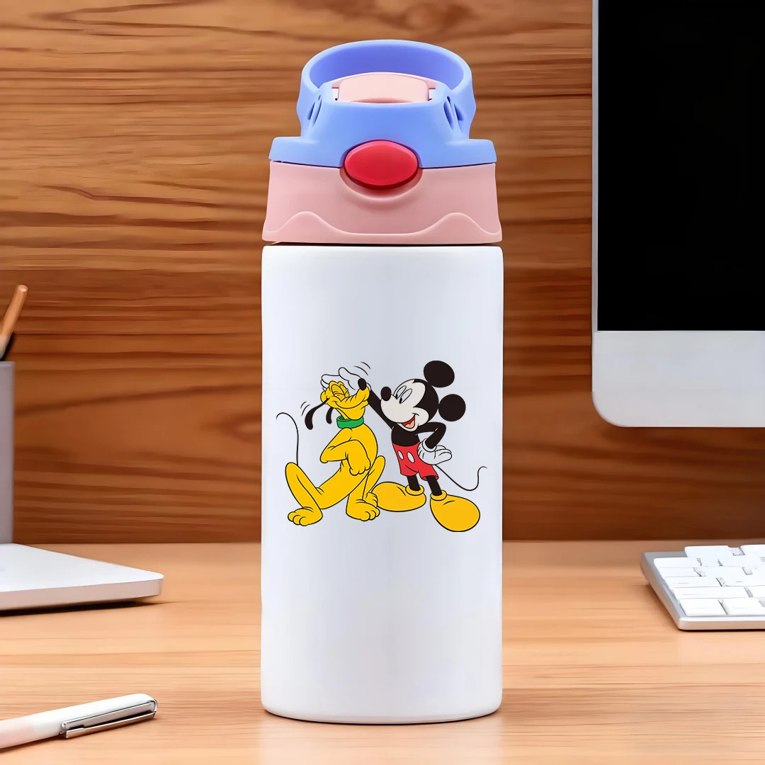 

Disney Classic Mickey Mouse and Pluto 304 Stainless Steel Cartoon Straw Cup Children's Water Cup New Year Gift