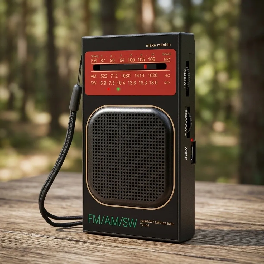 Compact Rechargeable For FM AM SW Radio 3W Speaker Portable With 3.5mm Headphone Jack For Indoor Outdoor Listening Device view 4