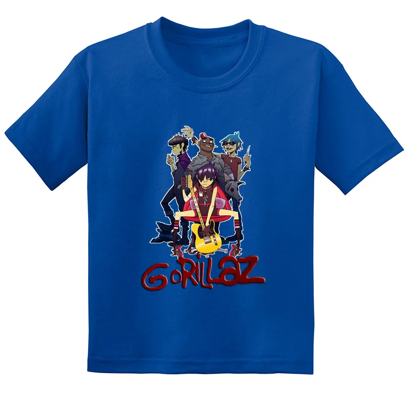 Hot Sale Gorillaz Rock Band ChakaKhan Noodle Print Fashion Kids T-shirt Baby Boys Girls Clothes Summer Children Cotton T shirt