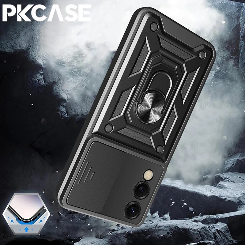 PKCASE Slide Camera Lens Case For Samsung S26 S25 Edge S24 S23 FE Plus Ultra A57 A37 A07 A56 A36 A26 A16 A06 Bumpers Armor Cover