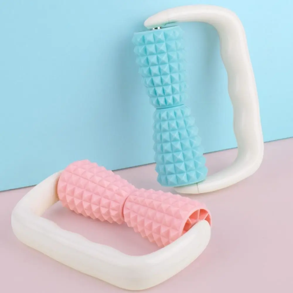 

Double Wheels Hand-held Muscle Massage Roller Pressure Neck Fitness Physiotherapy Massage Roller Waist Tools Body Massage Tool
