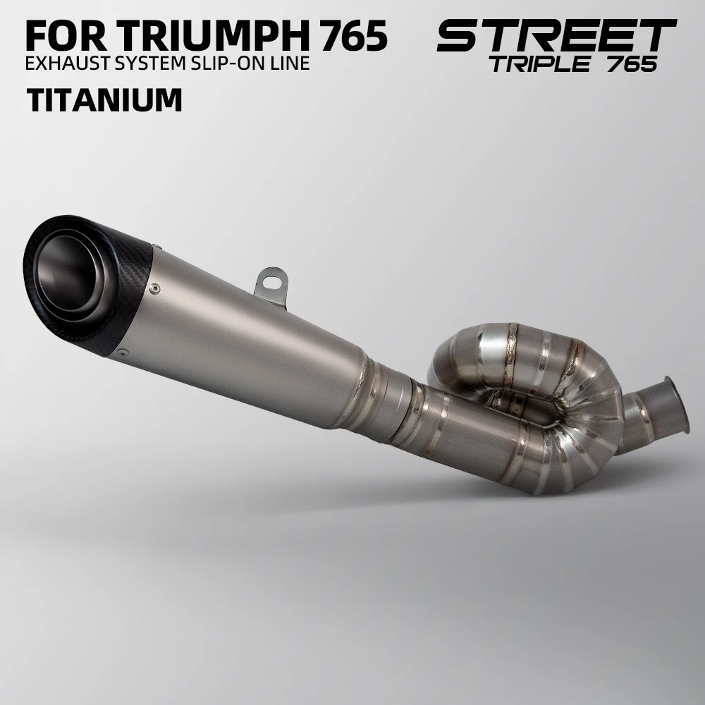 For Triumph Street Triple 765 S R RS Motorcycle Exhaust Slip on Titanium Alloy Modified Middle Tail Link Pipe Carbon Racing Line