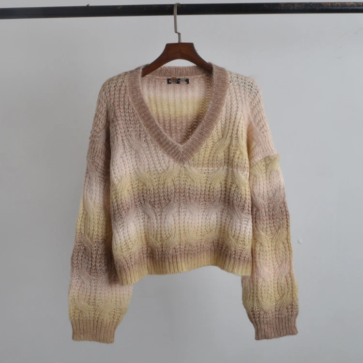 

Женский длинный свитер Све с V-образным вырезом, осень-зима, новый Sle Lazy Faion, нежный Sle, однотонный, для поездок на работу, обычный, тонкий