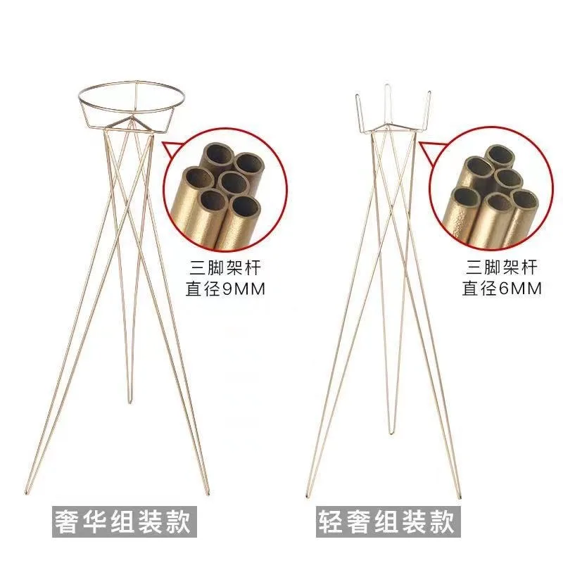 Arrange props, golden flower basket frame, wedding road lead, iron flower arrangement stand