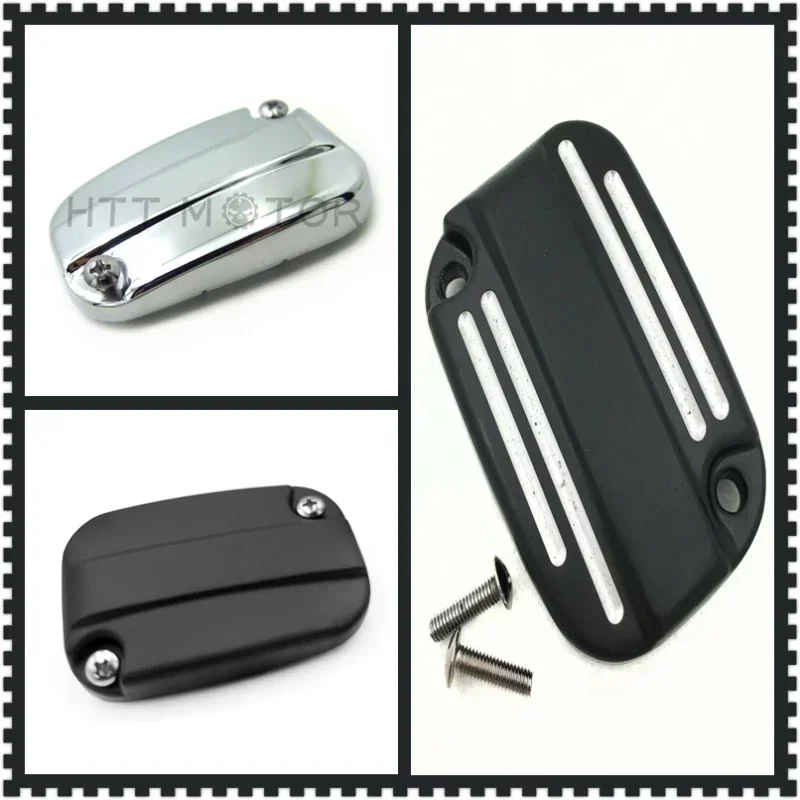 

Motorcycle Parts Chrome Front Brake Fluid Reservoir Cap for 2007-2015 Harley Electra Glide Road King Black