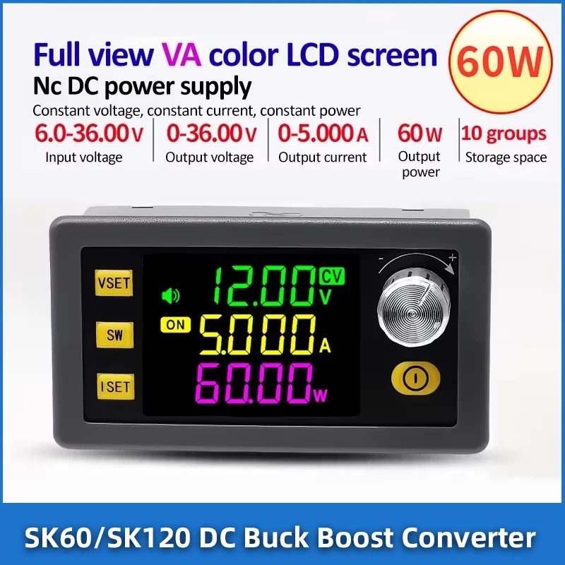 SK60/SK120 DC Buck Boost Converter CNC Adjustable Regulated Laboratory Power Supply Constant Voltage Current Solar Charge Module
