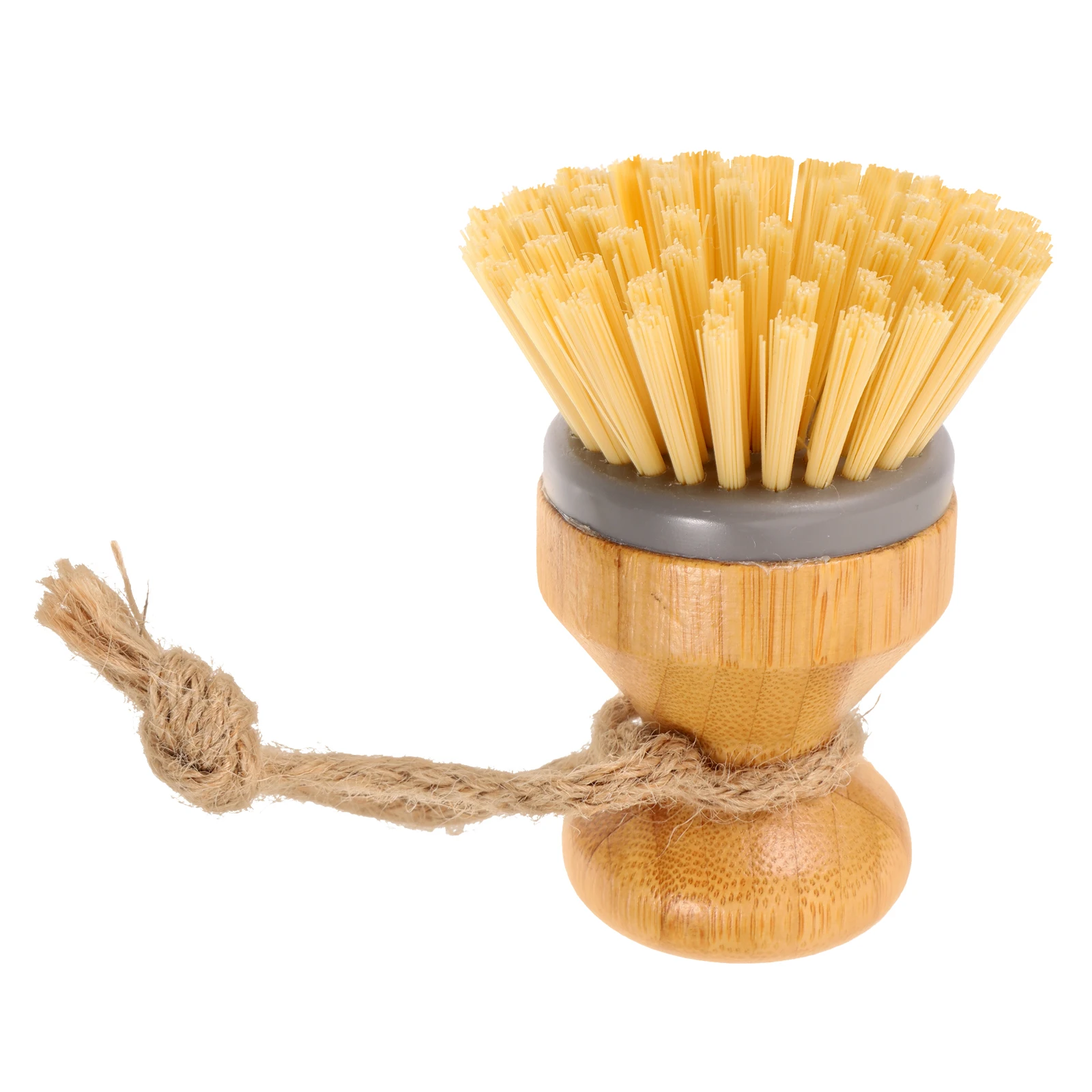

Wooden Kitchen Brush Round Head for Pots Bowls Dishes Small Natural Rustic Bristles Scrubber Vegetable Wok Cleaning
