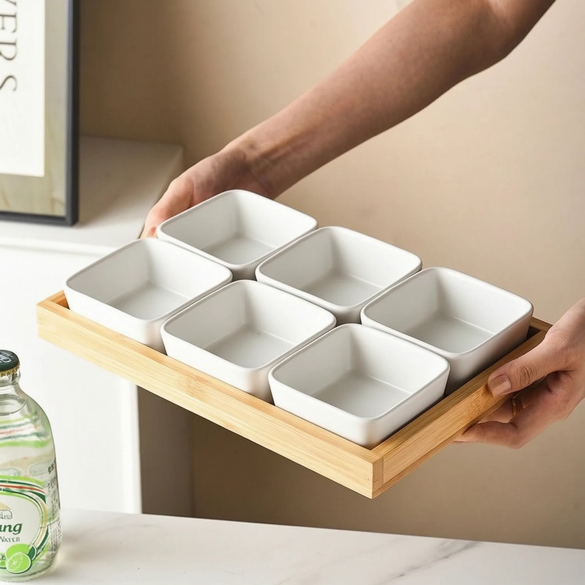 Elegant Serving Dishes For Entertaining Featuring Chip And Dip Bowl Set With Sleek Wooden Serving