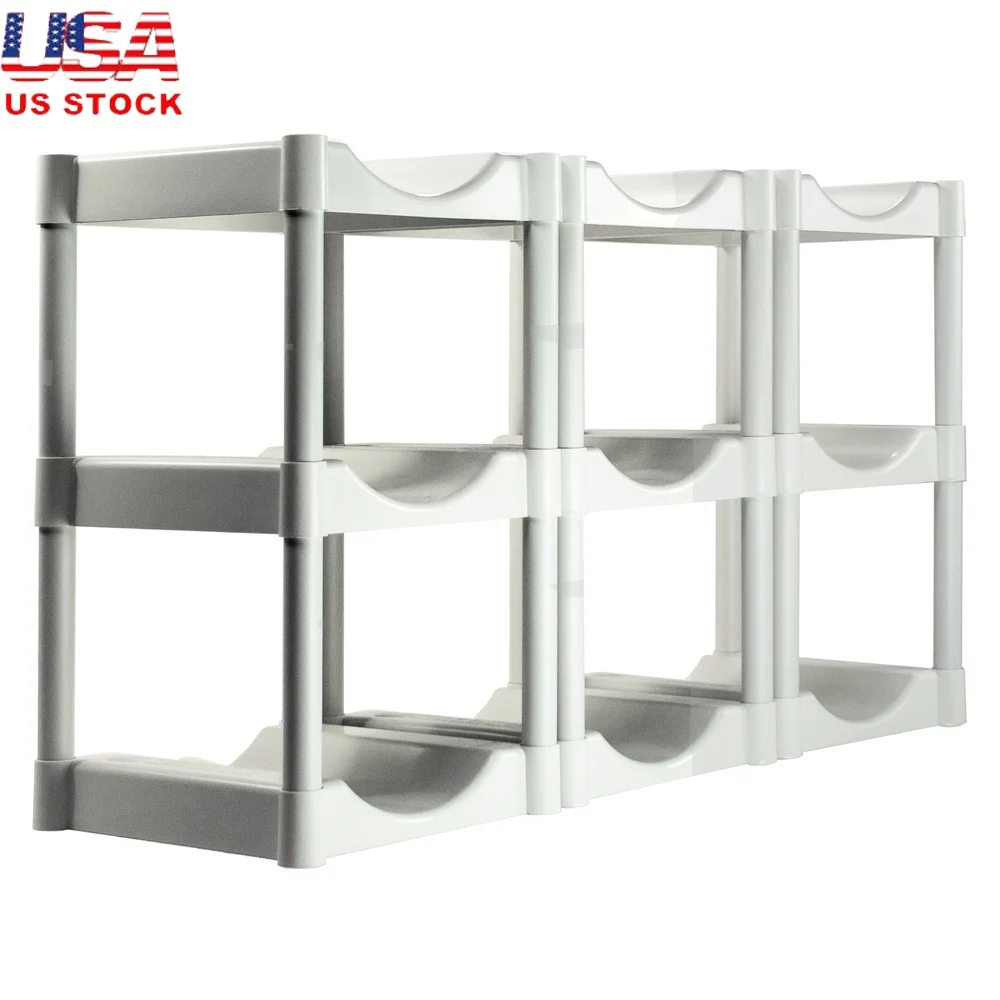 

Держатель для бутылки с водой на 9 лотков, система органайзера для хранения бутылок объемом 3 или 5 галлонов, вертикальная экономия места, сверхмощная, простая сборка