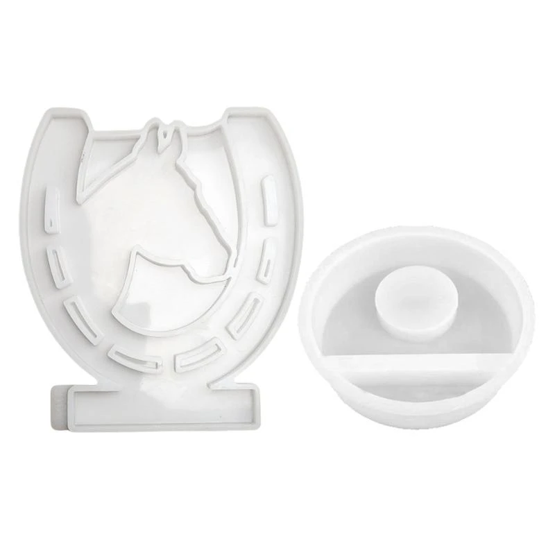 

Stylish Horse Head Holder Silicone Base Mould Candlestick Making Mold Gypsum Office Decorations Mould