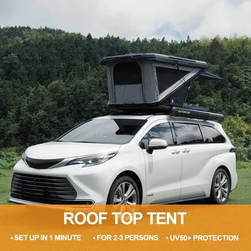 Breathable Mesh Window Built-In Mattress Car Hard Roof Tent Slim S Shell Pop-Up SUV Vehicle RoofTent With Graphene Coating