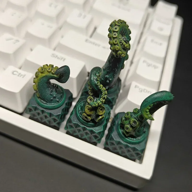 Custom Magnet Keycap DIY Keyboard Caps Octopus Tentacle Gothic Style Decorative Key Cap for Mechanical Keyboard Halloween Gift