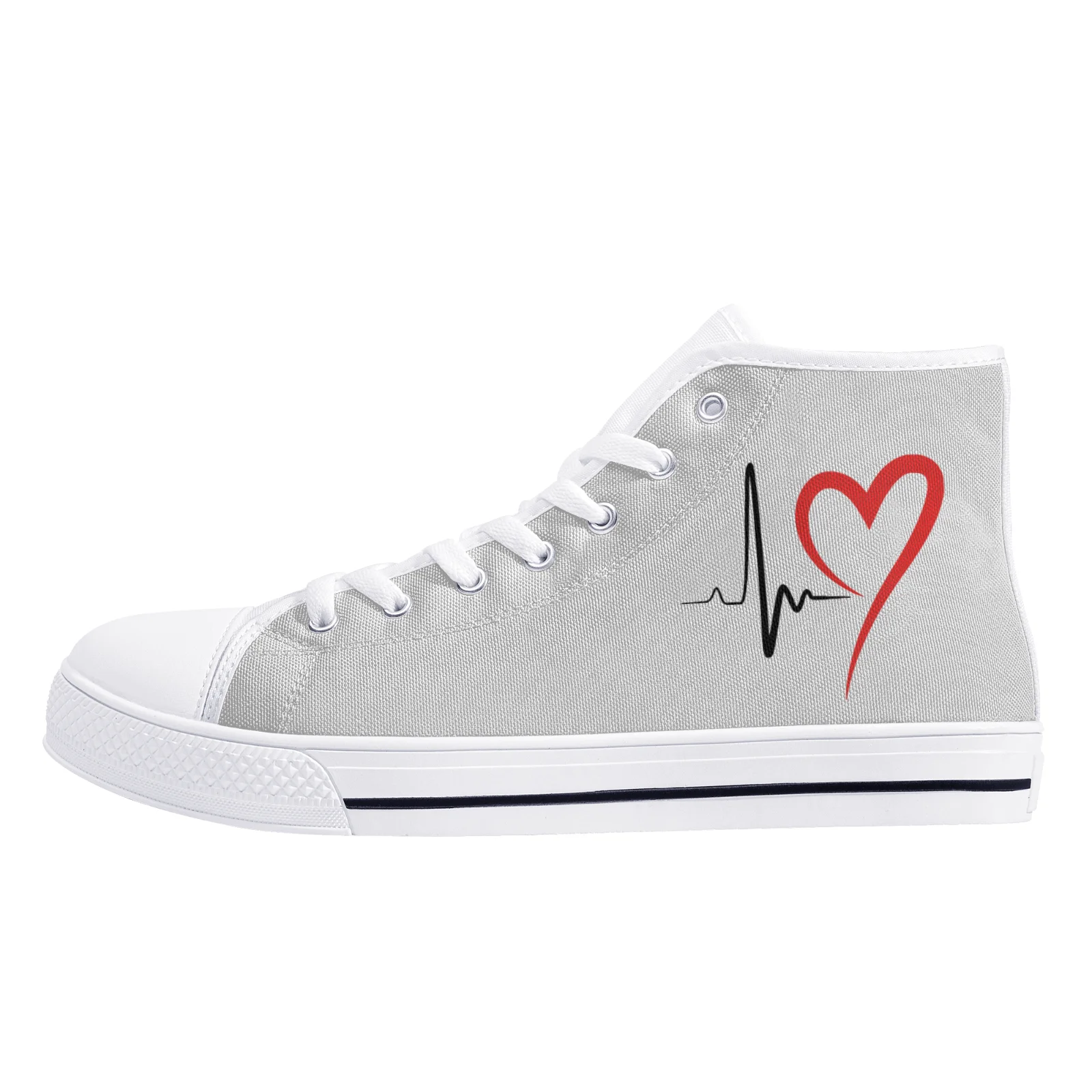 

Heart Beats Women's Vulcanized Shoes Men's Classic High Top Canvas Shoes Flats Walking Sneakers High Quality Footwears