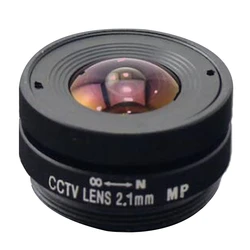 1 PCS 2.1Mm Wide Angle CS Mount Fixed CCTV Lens 2.1 Mm F1.8 Megapixel Black Plastic For 1/3 Sensor Size Camera