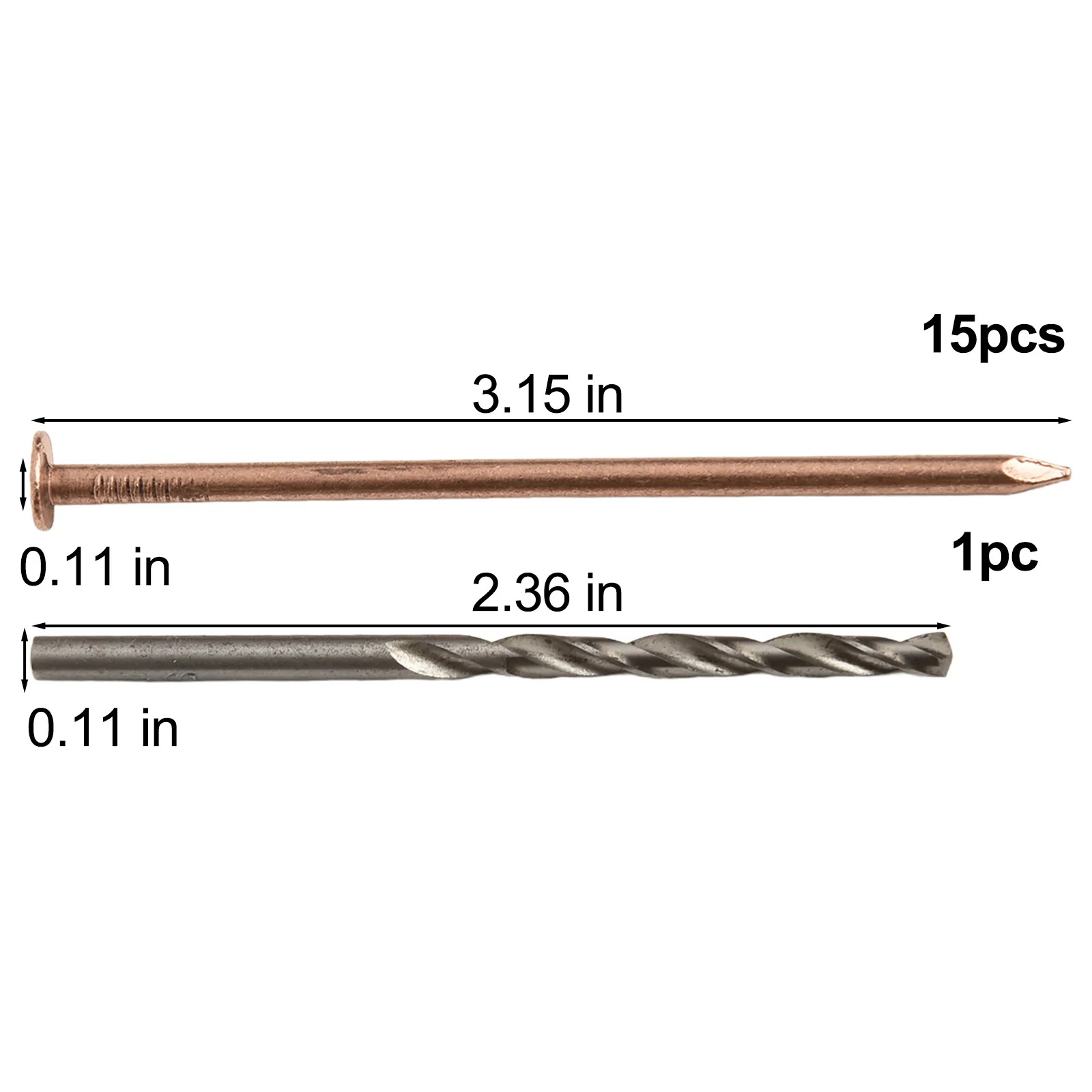 

DIY Tree Removal 4-inch Nails Tree Killer Spikes Drilling Holes For Nails Root Removal 4-Inch Copper Nails 15pcs Package