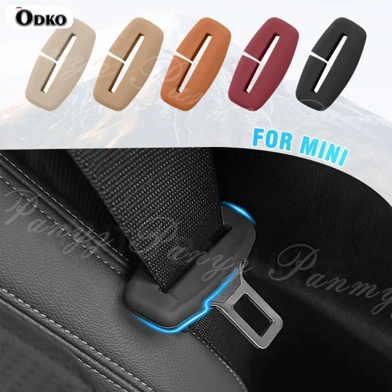 

2pcs for Mini Cooper S R50 R52 R53 R55 Car Seat Belt Buckle Protector Cover Anti-collision Soft Silicone Interior Accessories