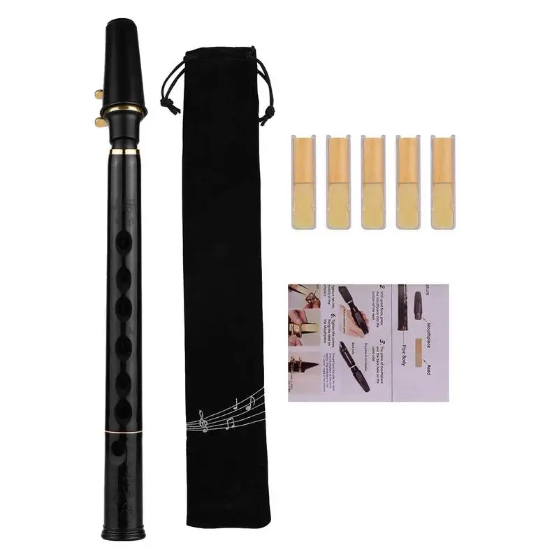 

Pocket Sax 8-Hole C Key Saxophone Practice Tool For Musicians And Beginners Woodwind Instrument With Reeds And Carrying Bag