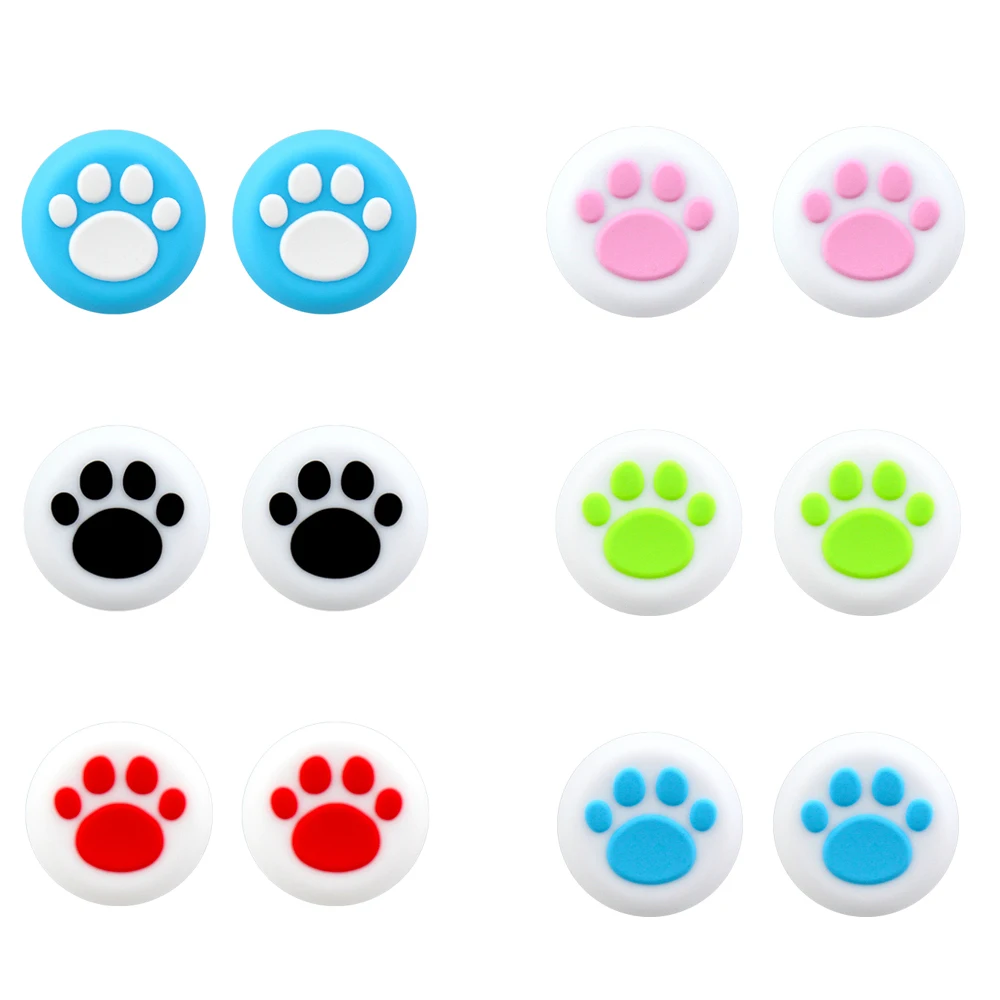 6 Pçs/set Cat Paw Polegar Analógico Vara Cap Joystick Capa Caso Para Sony PS4 Controlador Gamepad Joystick Caso Acessórios