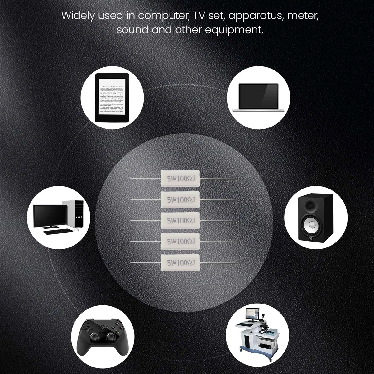 AA26P 10x مقاومات أسمنتية سيراميكية سلكية 100 أوم 5 وات 5%