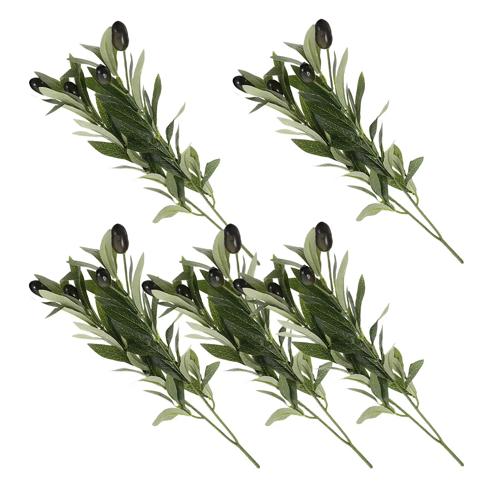 

5Pcs Artificial Olive Branches Lifelike 15.7in Olive Branch Stems for Vase Home Decor Faux Tree Branches Greenery