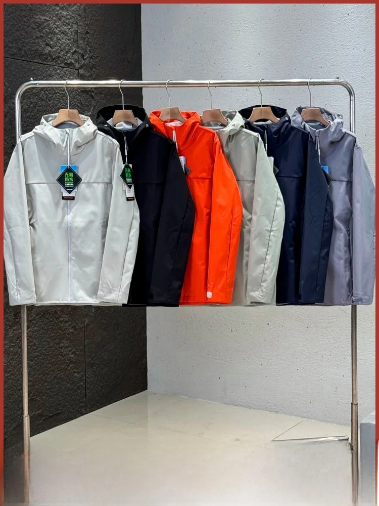 

Уличная мужская легкая водонепроницаемая куртка с капюшоном, осенне-весенняя подставка, дышащая ткань, полиэфирное волокно, длинный све