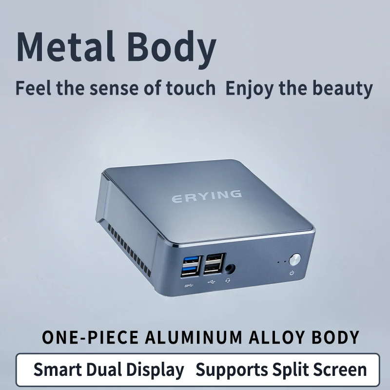 ERYING 미니 PC i3-1125G4 MU05, 8GB RAM, 512G NVME SSD 세트, 윈도우 11 게이밍 데스크탑 컴퓨터용