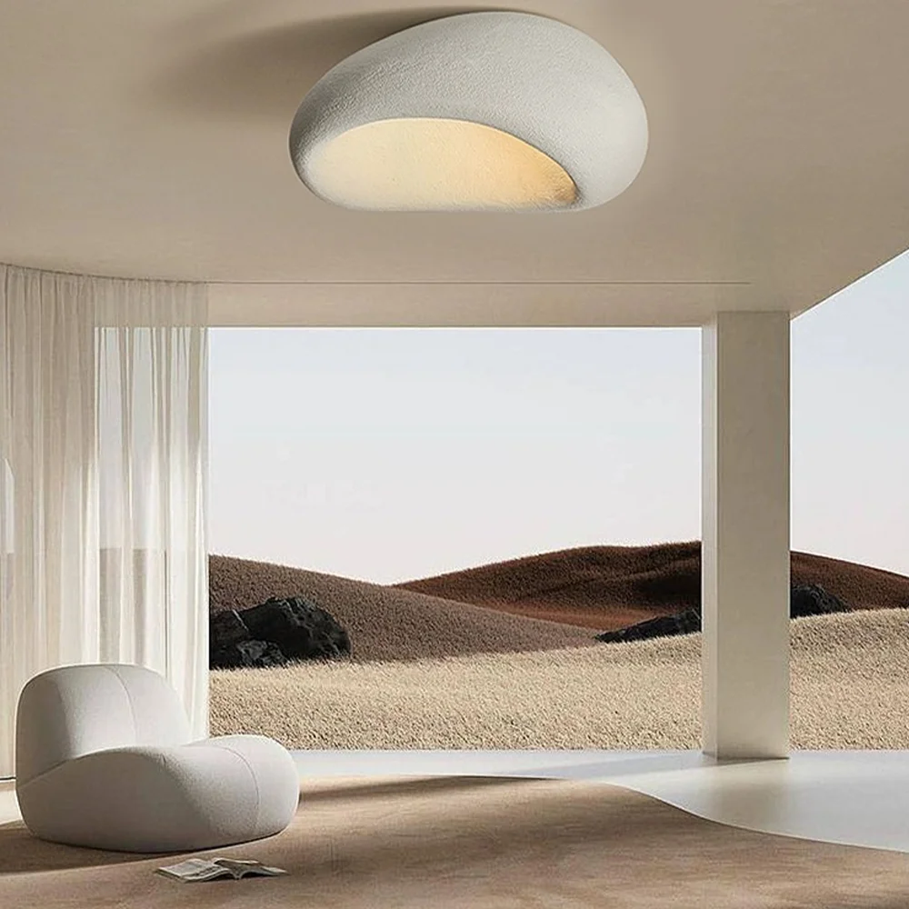 Nordycki minimalistyczny Wabi Sabi E27 lampy sufitowe Led żyrandol kremowy styl sypialnia lampy sufitowe Lustre Decor oprawy oświetleniowe Led