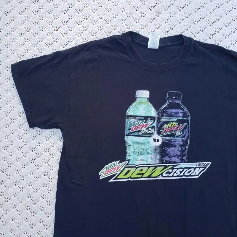 Mountain Dew Dewcision Baja Blast Soda Promotional Black T Shirt Large