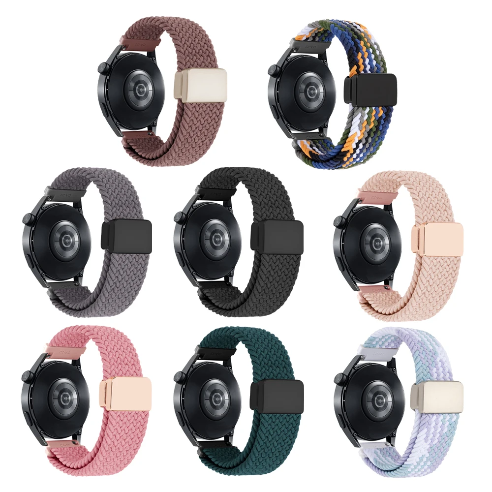 22 ミリメートル 20 ミリメートル磁気編組ストラップ TicWatch E2/E3/S2/GTH 2/GTW/GTH 弾性バンド TicWatch Pro 3 ウルトラ GPS ナイロンループブレスレット