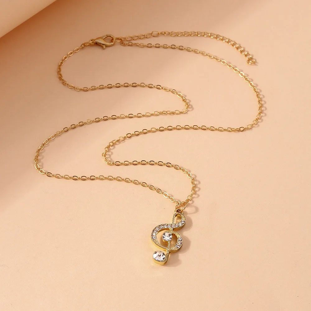 

Delicate Crystal Music Note Necklaces for Women Girls Musical Pendant Necklace Cosplay Gifts