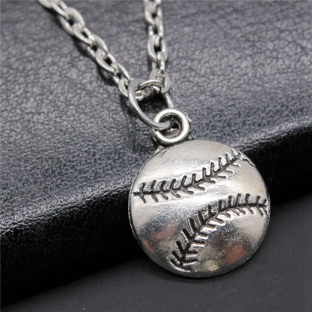 1pcs Baseball Man Necklace Accessories Jewelry For Men Wholesale Chain Length 43+5cm