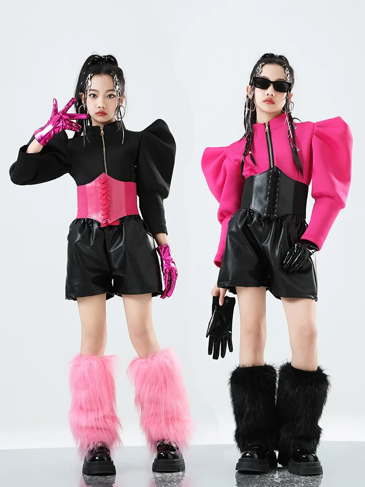 เด็กแจ๊สเต้นรําหญิง Bubble กระโปรงชุดเด็ก T-Stage Dopamine เดินเชียร์ลีดเดอร์เต้นรําชุด